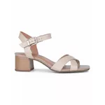 Sandália de Salto em Couro Nude