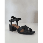 Sandália de Salto em Couro preto