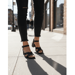 Sandália de Salto em Couro preto