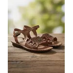 Sandália Rasteira em Couro Whisky