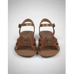 Sandália Rasteira em Couro Whisky