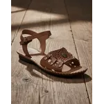 Sandália Rasteira em Couro Whisky