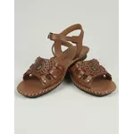 Sandália Rasteira em Couro Whisky