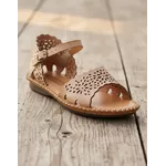 Sandália Rasteira em Couro Taupe