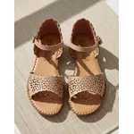 Sandália Rasteira em Couro Taupe