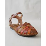 Sandália Rasteira em Couro Conhaque Color
