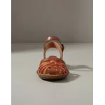 Sandália Rasteira em Couro Conhaque Color