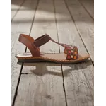 Sandália Rasteira em Couro Café Color