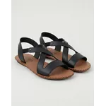 Sandália Rasteira em Couro Preto