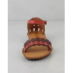 Sandália Rasteira em Couro Café Vermelho