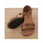 Sandália Rasteira em Couro Whisky Conhaque