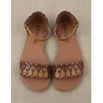 Sandália Rasteira em Couro Whisky Conhaque