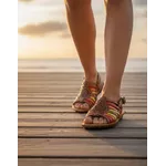 Sandália Rasteira em Couro Whisk Color