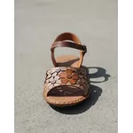 Sandália Rasteira em Couro Café Taup Whisky