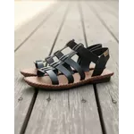 Sandália Rasteira em Couro Preto