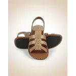 Sandália Rasteira em Couro Taupe