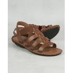 Sandália Rasteira em Couro Whisky