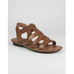 Sandália Rasteira em Couro Whisky