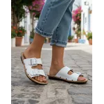 Sandália Birken em Couro Branco