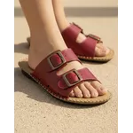 Sandália Birken em Couro Vermelho