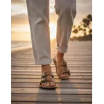 Sandália Birken em Couro Whisky