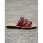 Sandália Birken em Couro Vermelho