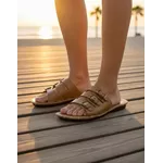 Sandália Birken em Couro Whisky