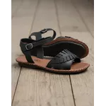 Sandália Rasteira em Couro Preto