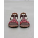 Sandália Rasteira em Couro Café vermelho