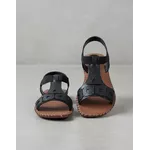 Sandália Rasteira em Couro Preto