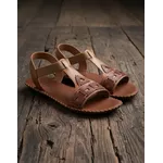 Sandália Rasteira em Couro Whisky Conhaque