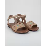 Sandália Rasteira em Couro Taupe