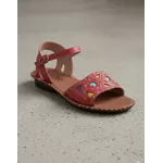 Sandália Rasteira em Couro Vermelho