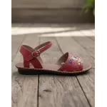 Sandália Rasteira em Couro Vermelho