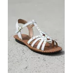 Sandália Rasteira em Couro Branco