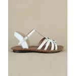 Sandália Rasteira em Couro Branco