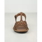 Sandália Rasteira em Couro Whisky