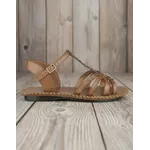 Sandália Rasteira em Couro Whisky