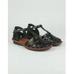 Sandália Rasteira em Couro Preto