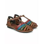 Sandália Rasteira em Couro Whisky Color