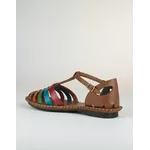 Sandália Rasteira em Couro Whisky Color