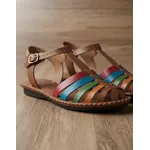 Sandália Rasteira em Couro Whisky Color