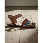 Sandália Rasteira em Couro Whisky Color