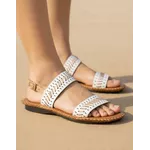 Sandália Rasteira em Couro Branco