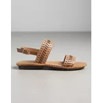 Sandália Rasteira em Couro Nude