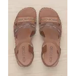 Sandália Rasteira em Couro Whisky Conhaque