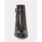 Bota Feminina Cano Curto Couro Legítimo Cafe Salto Bloco