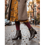 Bota Feminina Cano Curto Couro Legítimo Cafe Salto Bloco