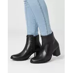 Bota Feminina Cano Curto Couro Legítimo Preto Salto Bloco