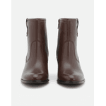 Bota Feminina Cano Curto Couro Legítimo Tamarindo Salto Bloco